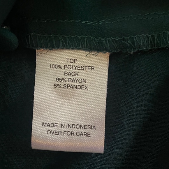 Dark Teal V-Neck Blouse - Picture 3 of 4